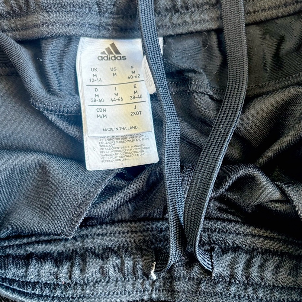 Adidas Women’s Tapered Black Track & Soccer Sweatpants with Blue Stripes Size M - Picture 6 of 7